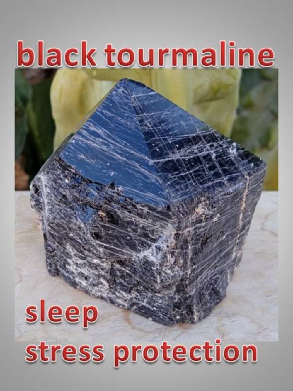 Black Tourmaline stone crystal point healing : 05 Protection Stress